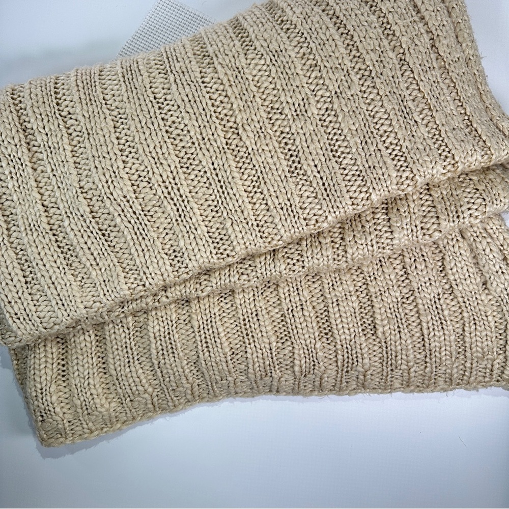 Pottery Barn chunky knit throw blanket ivory 50 x 75 - Picture 3 of 7